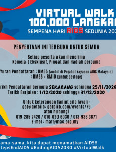 Virtual Walk 100,000 Langkah Sempena Hari Aids Sedunia 2020